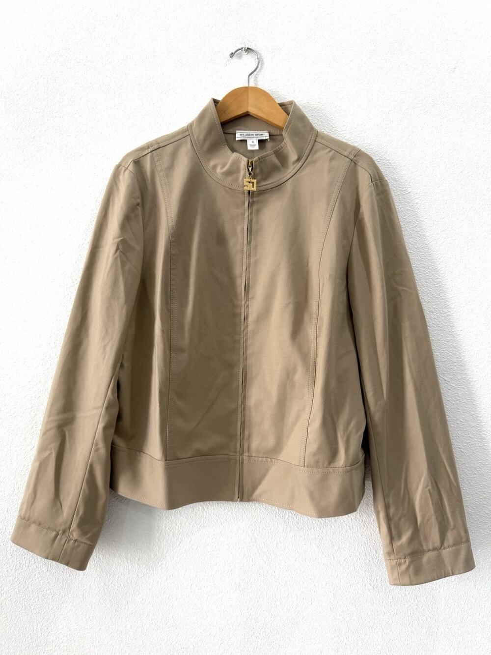 ST JOHN SPORT Embellished Butterfly Zip Jacket Sports Coat Y2K Rhinestone 16